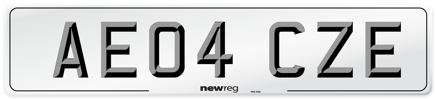 AE04 CZE Number Plate from New Reg